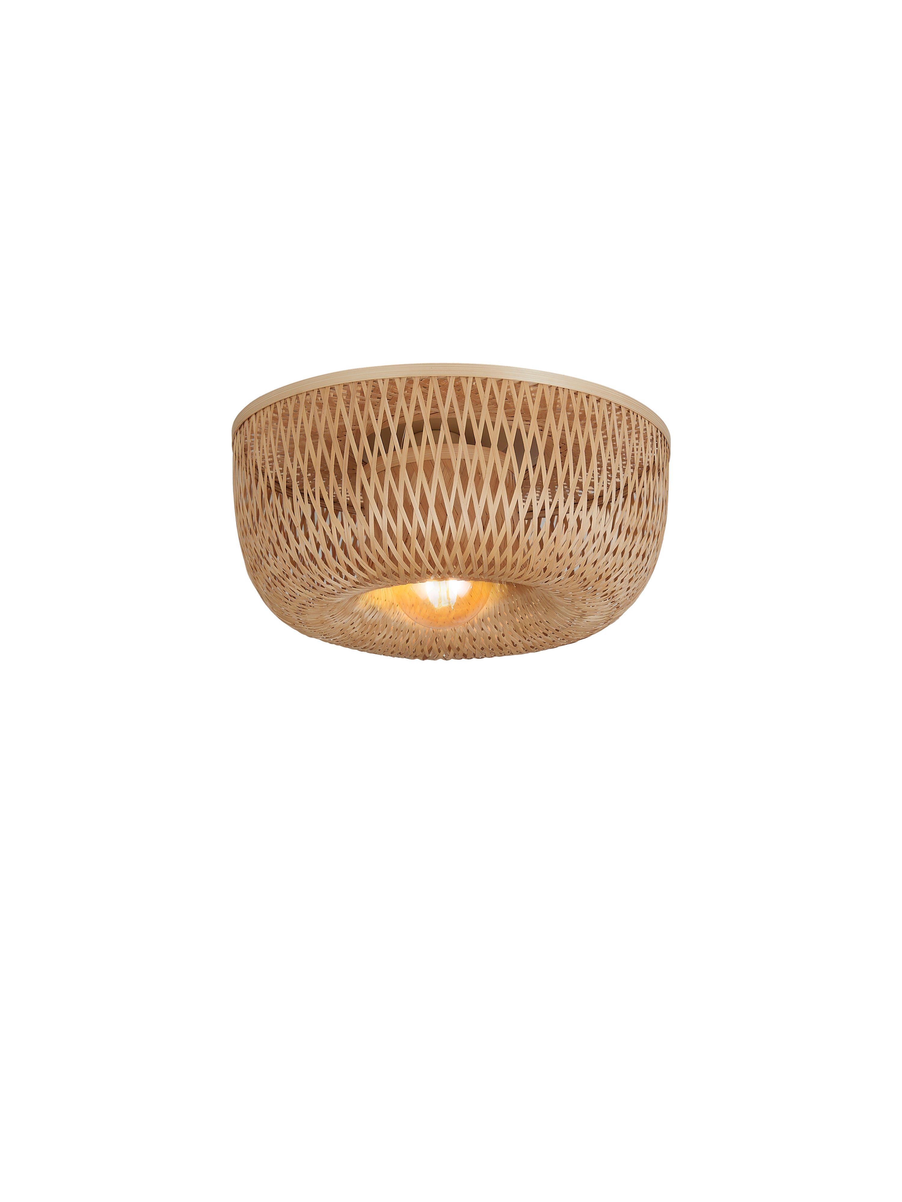 Good&Mojo Ceiling lamp Barbados bamboo/half-round shade ø35xh.15cm natural