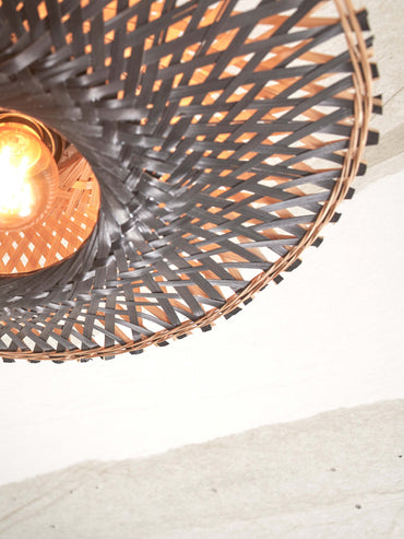 Good&Mojo Kalimantan bamboo ceiling lamp XS, 30x8cm, black