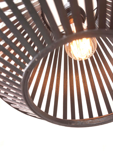 Good&Mojo Hängelampe Merapi Bambus/Diamant 30xh.30cm. Schwarz