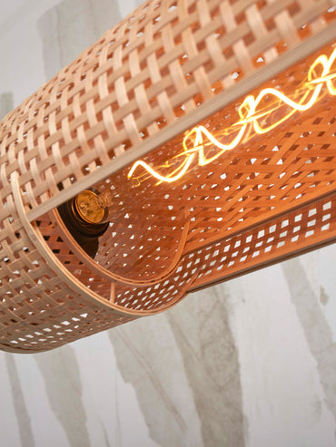 Good&Mojo Hanglamp Bhutan bamboe cilinder 85x18cm. naturel