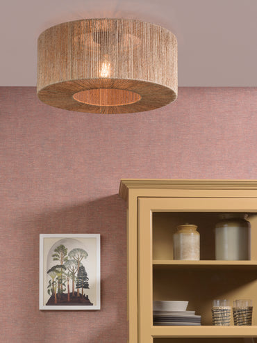 Good&Mojo Ceiling lamp Iguazu jute round/straight dia.60x25cm natural, L