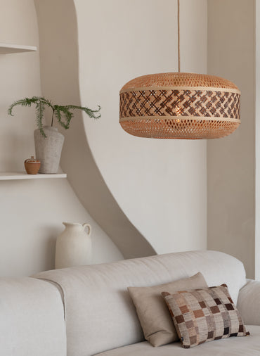 Good&Mojo Hanglamp Langkawi bamboe/rond kap ø50xh.25cm nat/br.