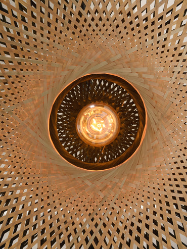 Good&Mojo Ceiling lamp Kalimantan dia.60x15cm black/natural, M