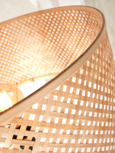 Good&Mojo Vloerlamp Java 4-poot bamboe nat. h.145cm/kap dia.50xh.22cm. nat.