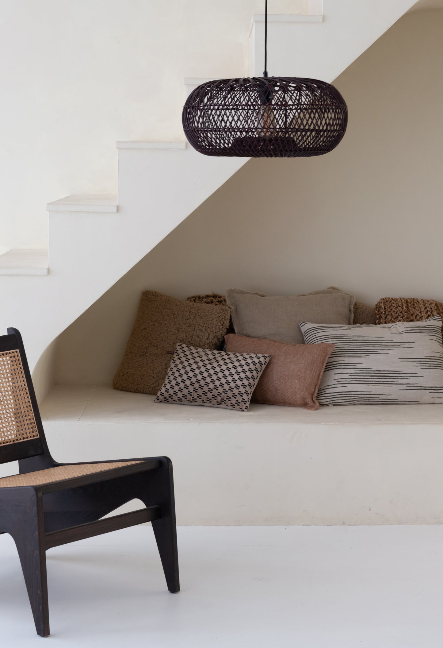 Good&Mojo Hängeleuchte Arizona Bambus/Schirm ø50x23cm burgund, S