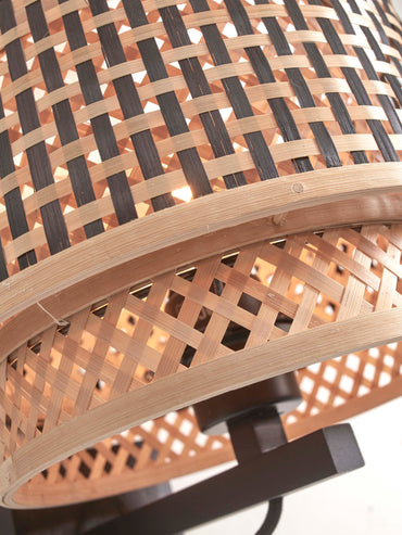 Good&Mojo Wandleuchte Bhutan Bambus schwarz/Schirm Ø25xH20cm schwarz/natur