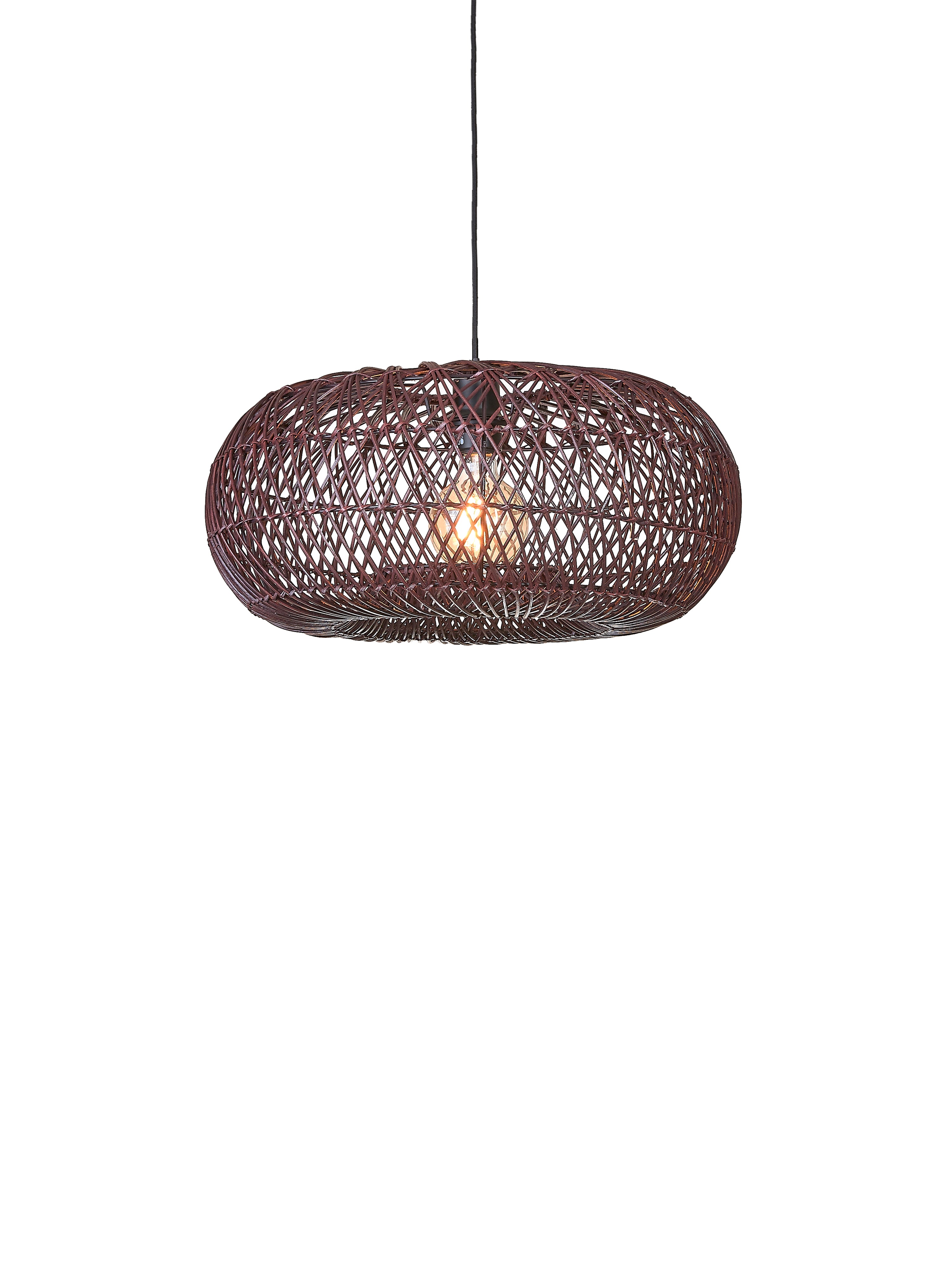 Good&Mojo Hanglamp Arizona bamboe/kap ø50x23cm burgundy, S