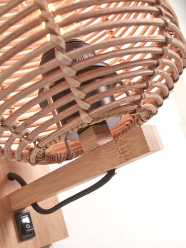 Good&Mojo Wandlamp Tanami rotan koker S dia.18xh.25cm. naturel