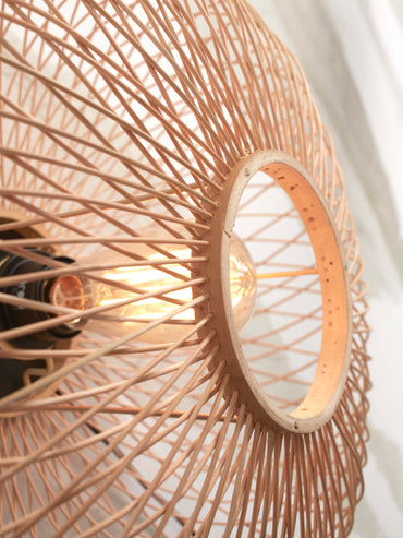 Wandleuchte Cango Bambus Ellipse S Durchm.40x20cm. natürlich