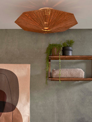 Good&Mojo Panama ceiling lamp, diameter 65cm, brown