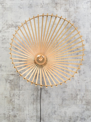 Wandleuchte Bromo Bambus asymm. Durchmesser 60 x 13 cm, natur, L