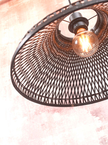 Good&Mojo Hängelampe Tahiti Bambus Durchm. 45 x H.20cm. Schwarz