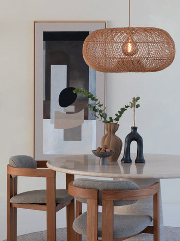 Good&Mojo Hanglamp Arizona bamboe/kap ø70xh.34cm naturel, L sfeer