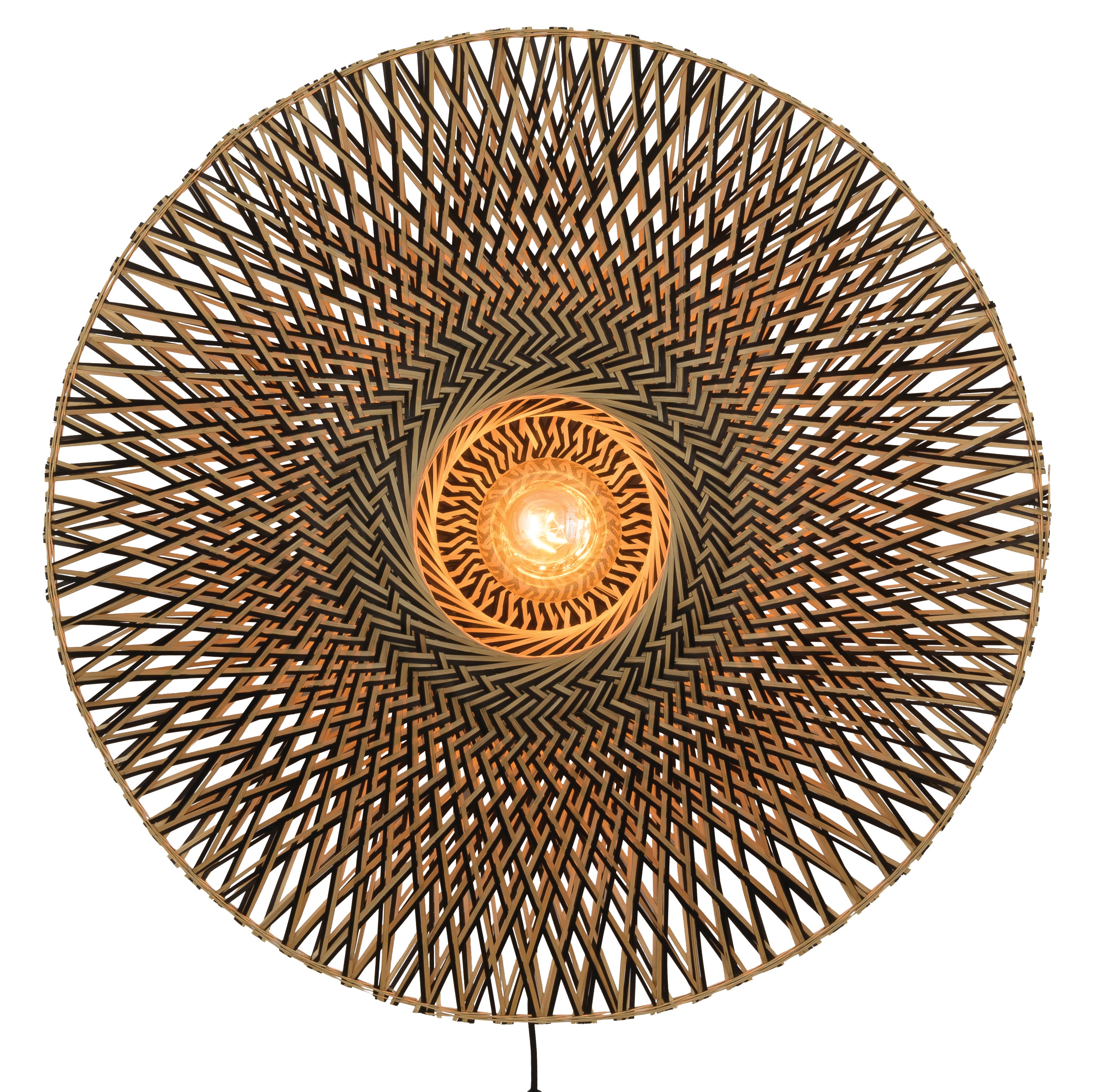 Good&Mojo Wandleuchte Bali Bambus Ø87x20cm schwarz/natur, L