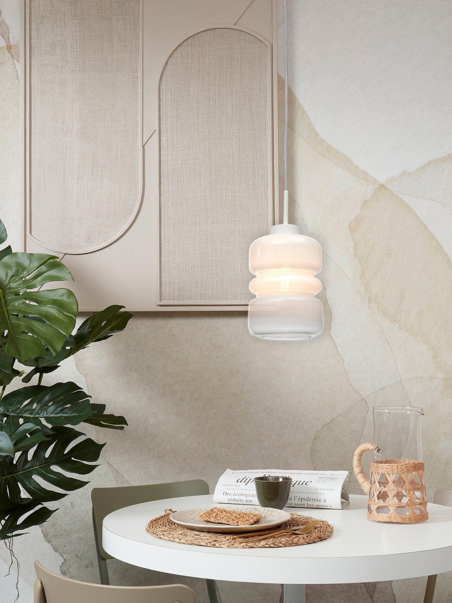 It's About Romi Verona Pendelleuchte, Farbverlauf milchig weiß