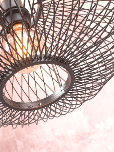 Cango ceiling lamp, bamboo ellipse, small, black.