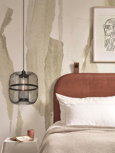 Good&Mojo Hängelampe Hokkaido L Bambus H.38xDurchm.25cm. Schwarz