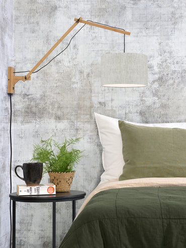 Good&Mojo Wandlamp Andes bamboe nat./kap 33x20cm ecolin. licht, L