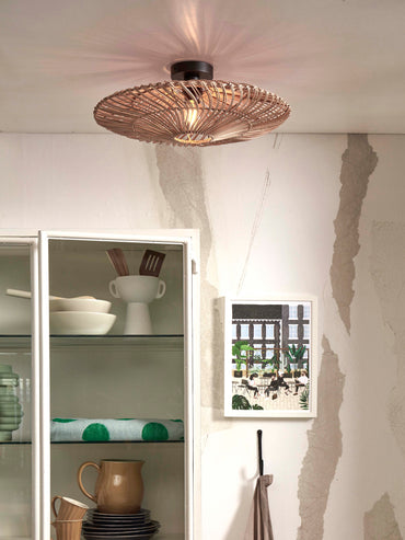 Good&Mojo Plafonniere Zanzibar L rattan/flat dia.55xh.14cm. natural