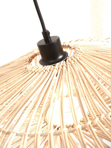 Good&Mojo Hanglamp Zanzibar L rotan/plat dia.55xh.14cm. wit