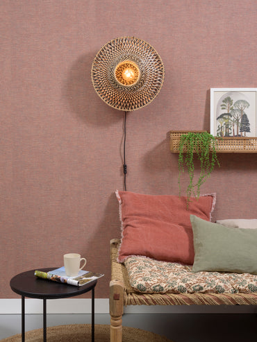 Good&Mojo Wandleuchte Bali Bambus Ø44x12cm schwarz/natur, S