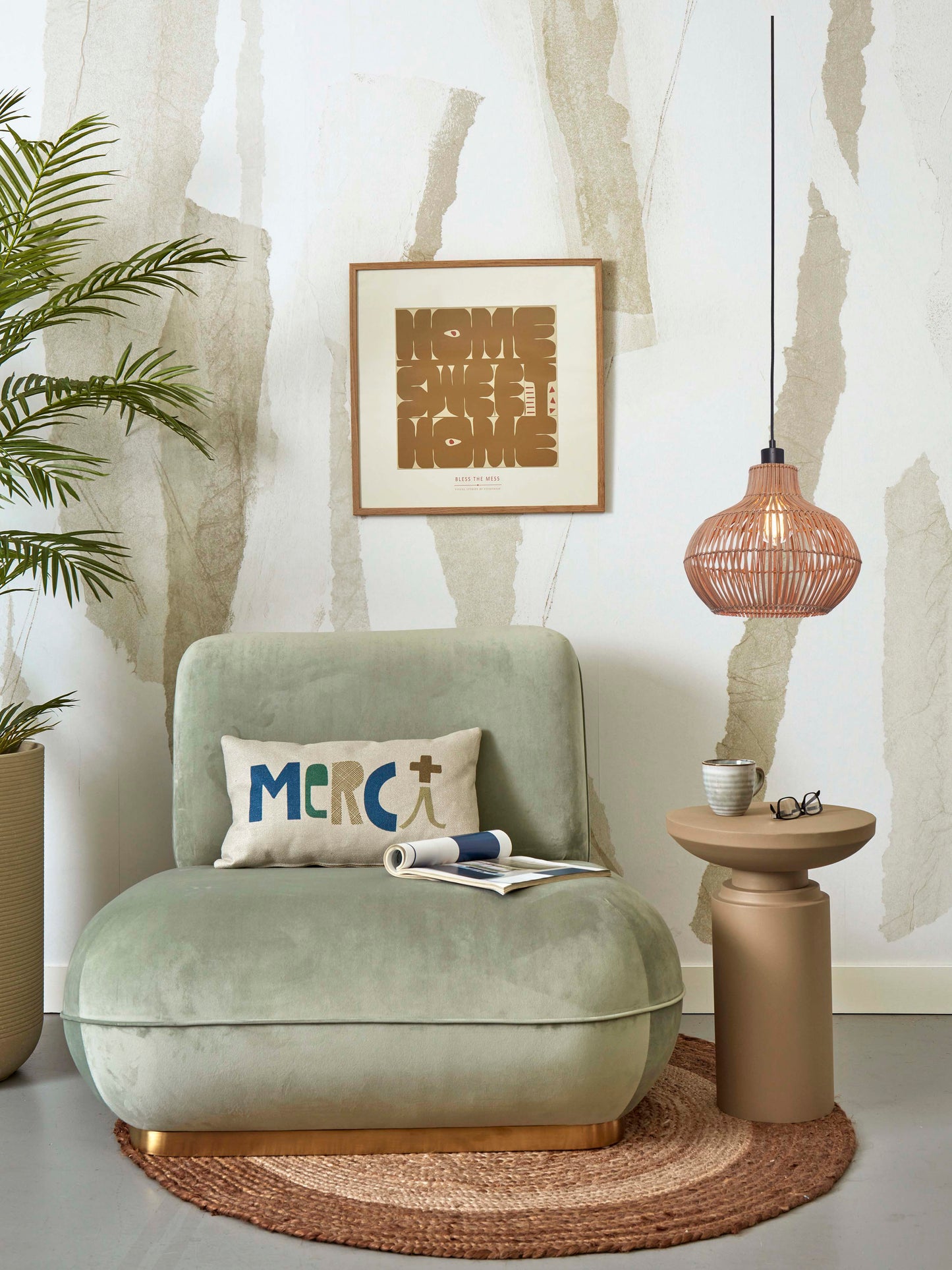 Good&Mojo Hängelampe Kalahari Rattan Durchmesser 32 x Höhe 28 cm, natur. S