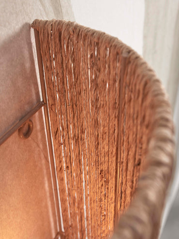 Good&Mojo Wandlamp Iguazu jute/halfrond h.22x25cm naturel. S