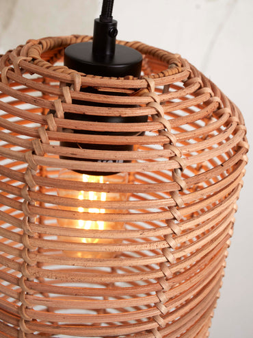 Good&Mojo Hängelampe Tanami S Rattanrohr Durchmesser 18 x Höhe 25 cm. natürlich