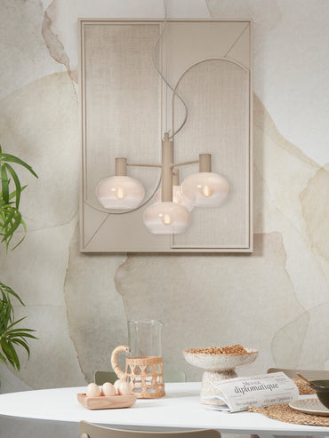 It's About Romi Hängeleuchte Bologna 4-armig, Farbbeleuchtung. milchig weiß