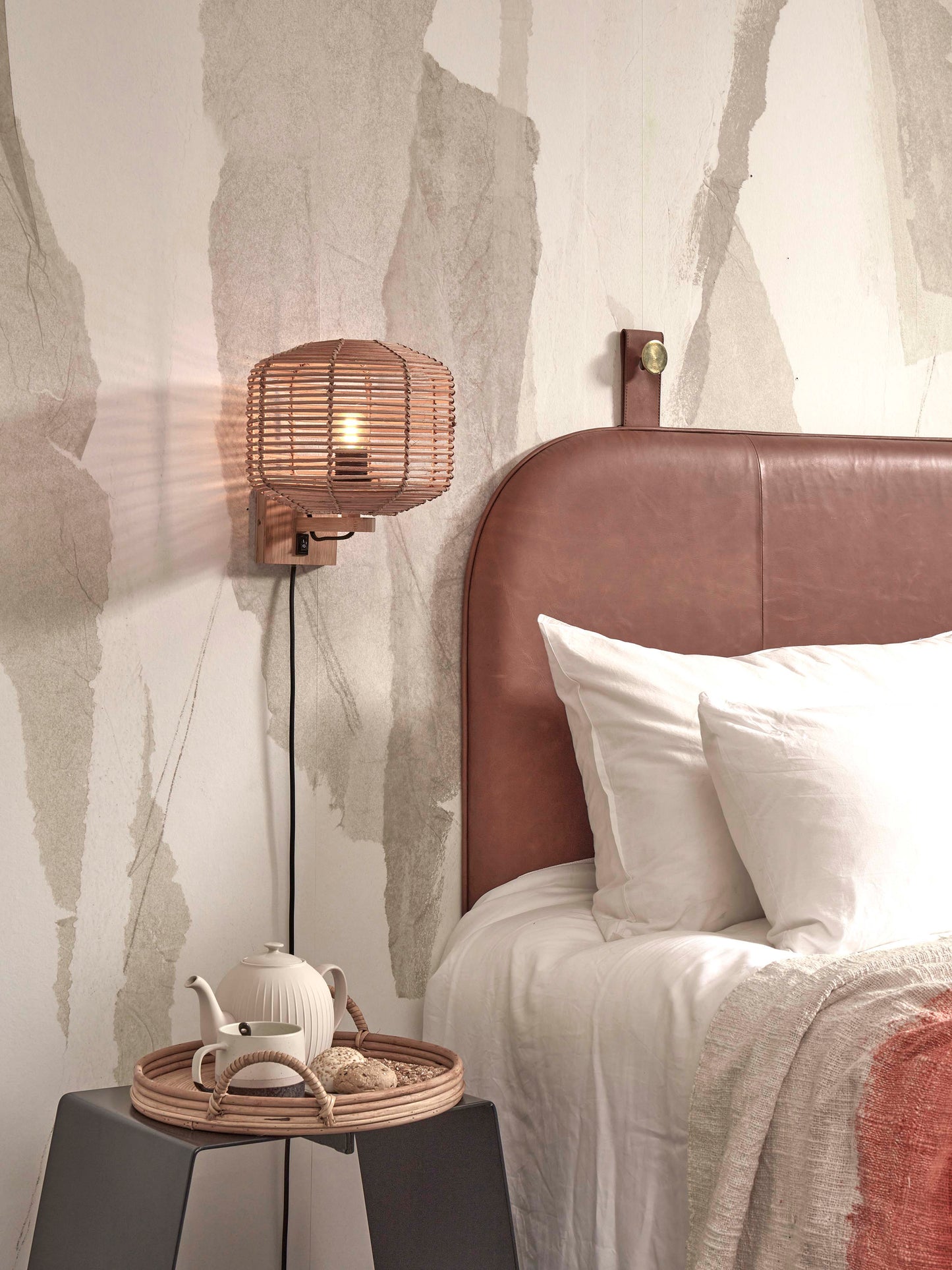 Good&Mojo Wandlamp Tanami rotan dia.25xh.20cm. naturel