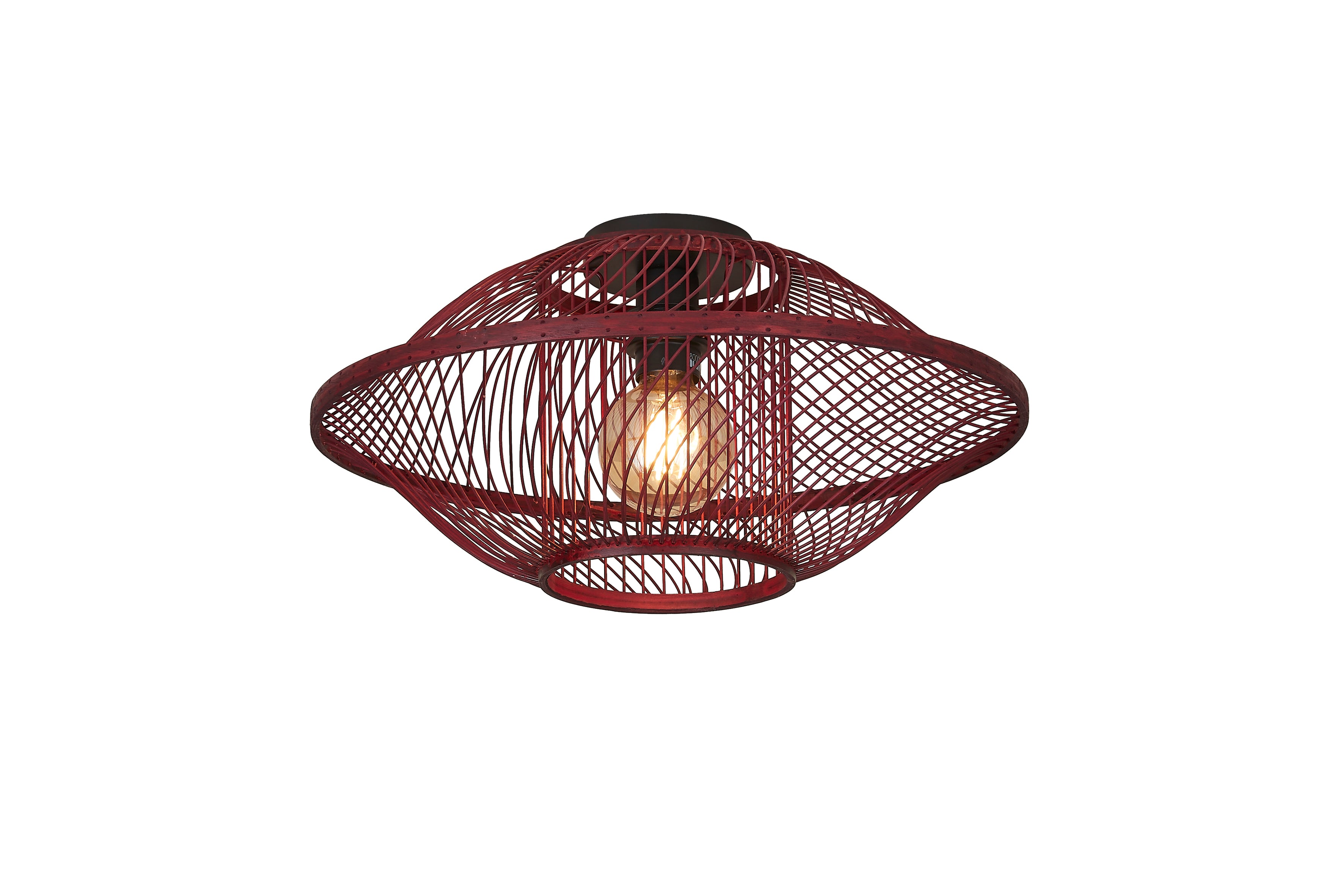 Good&Mojo Ceiling lamp Maui bamboo/shade burgundy, S