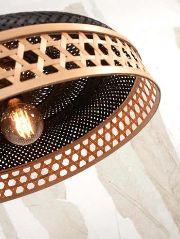 Good&Mojo Hanglamp Ubud enkel bamboe dia.60+40cm. zw/nat.