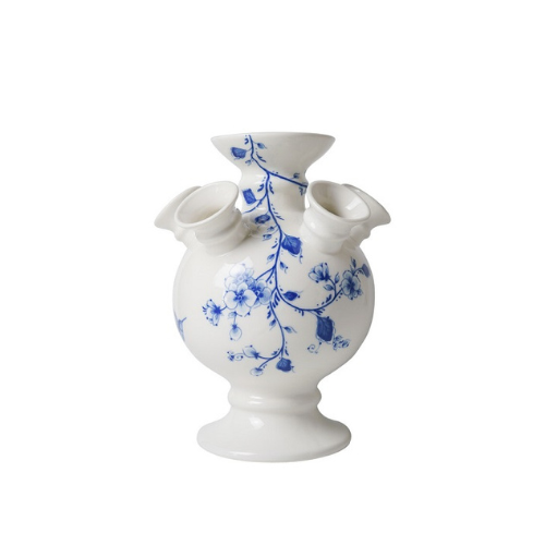 Heinen Delft Blau Tulpenvase auf Fuß Orchidee Keramik 22 cm