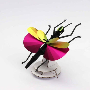 Assembli 3D-puzzel paper Wandelende tak op wit kartonnen standaard