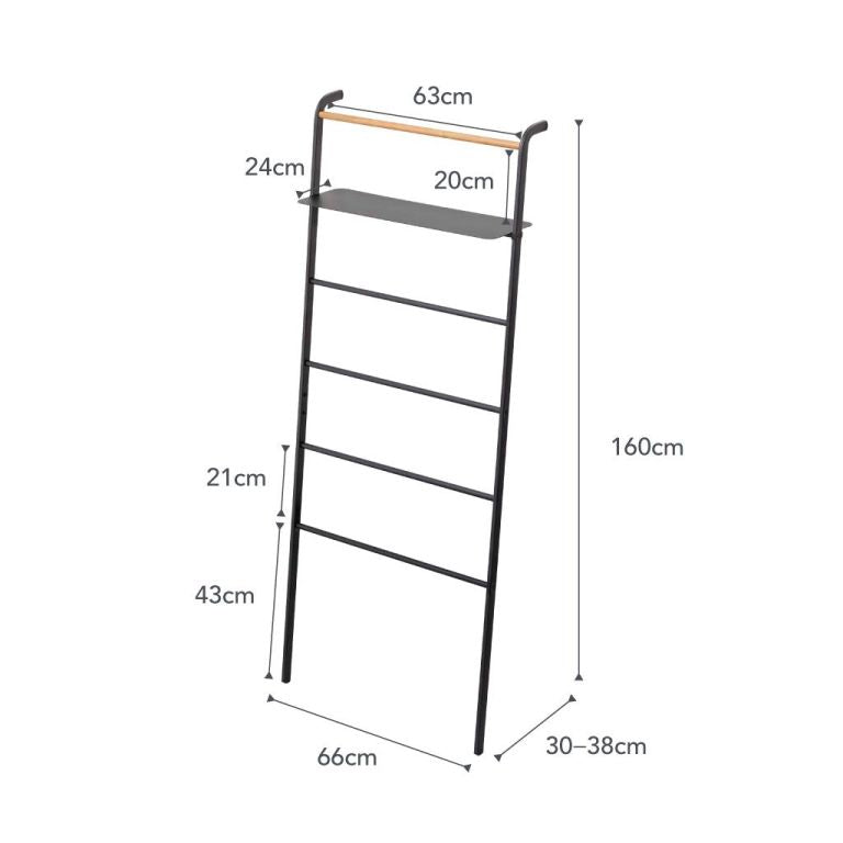 Yamazaki Leiteraufhänger breit mit Gestell - Turm - Schwarz