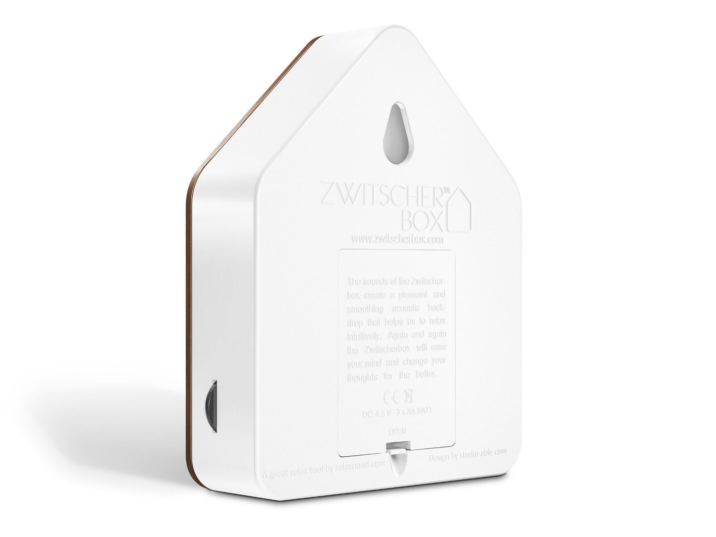 Relaxound Zwitscherbox hout Eiken met wit achterkant