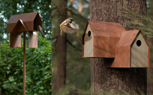 Frederik Roije vogelhuizen cortenstaal