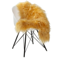 Dyreskinn IJslandse schapenvacht - Geel - 100 x 65 cm