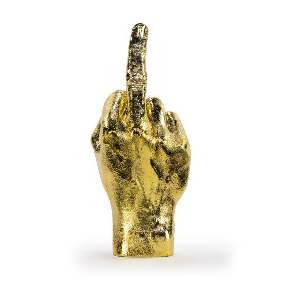 Bitten The finger beeld middelvinger goud