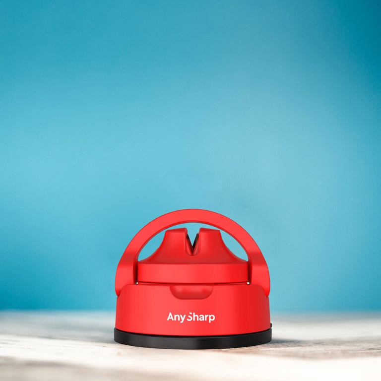 AnySharp Evo Messenslijper - Rood op blauwe achtergrond