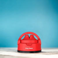 AnySharp Evo Messenslijper - Rood op blauwe achtergrond