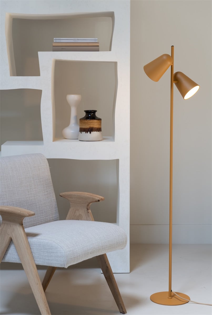 it's about RoMi Vloerlamp Salamanca 2-kap. mosterd