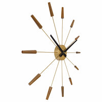 NeXtime Große Wanduhr 58 cm - Geräuschlos - Holz/Edelstahl - Netzanschluss