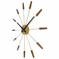NeXtime Große Wanduhr 58 cm - Geräuschlos - Holz/Edelstahl - Netzanschluss