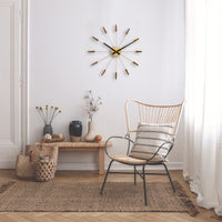 NeXtime Große Wanduhr 58 cm - Geräuschlos - Holz/Edelstahl - Netzanschluss