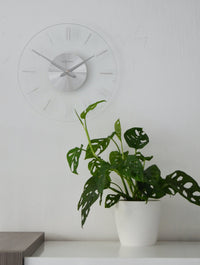 Nextime wandklok- 26 cm - Aluminum - Glas - Stripe