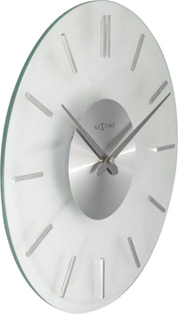 Nextime wandklok- 26 cm - Aluminum - Glas - Stripe