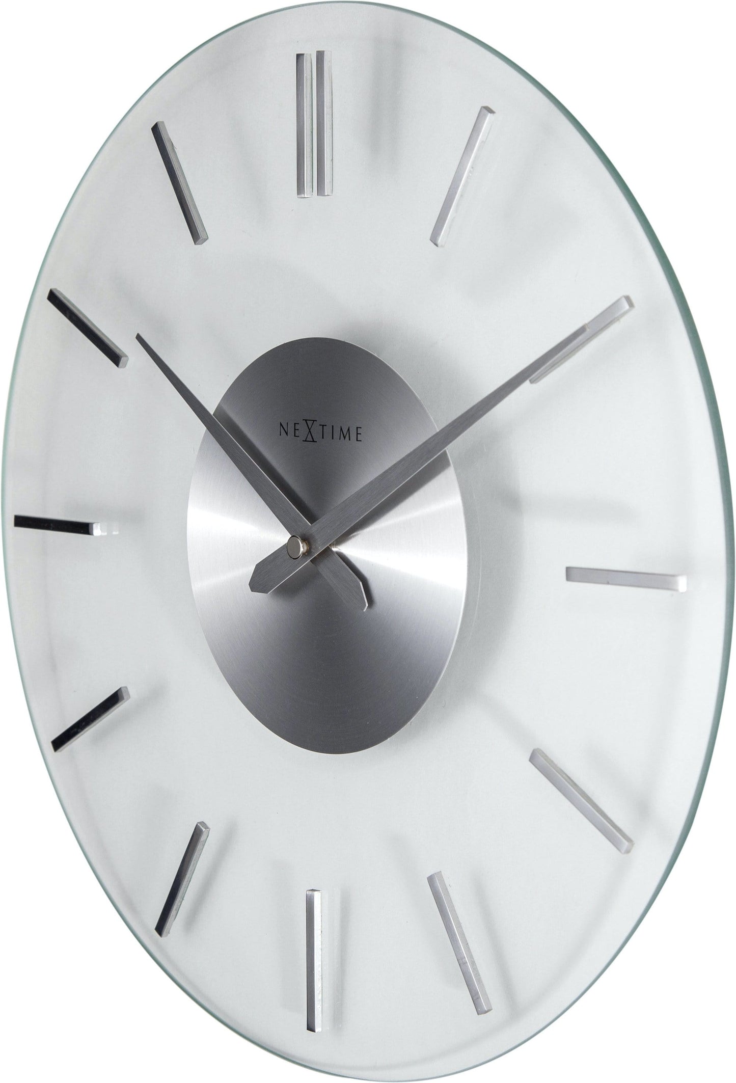 Nextime wandklok- 26 cm - Aluminum - Glas - Stripe