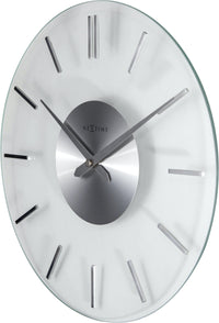 Nextime wandklok- 26 cm - Aluminum - Glas - Stripe