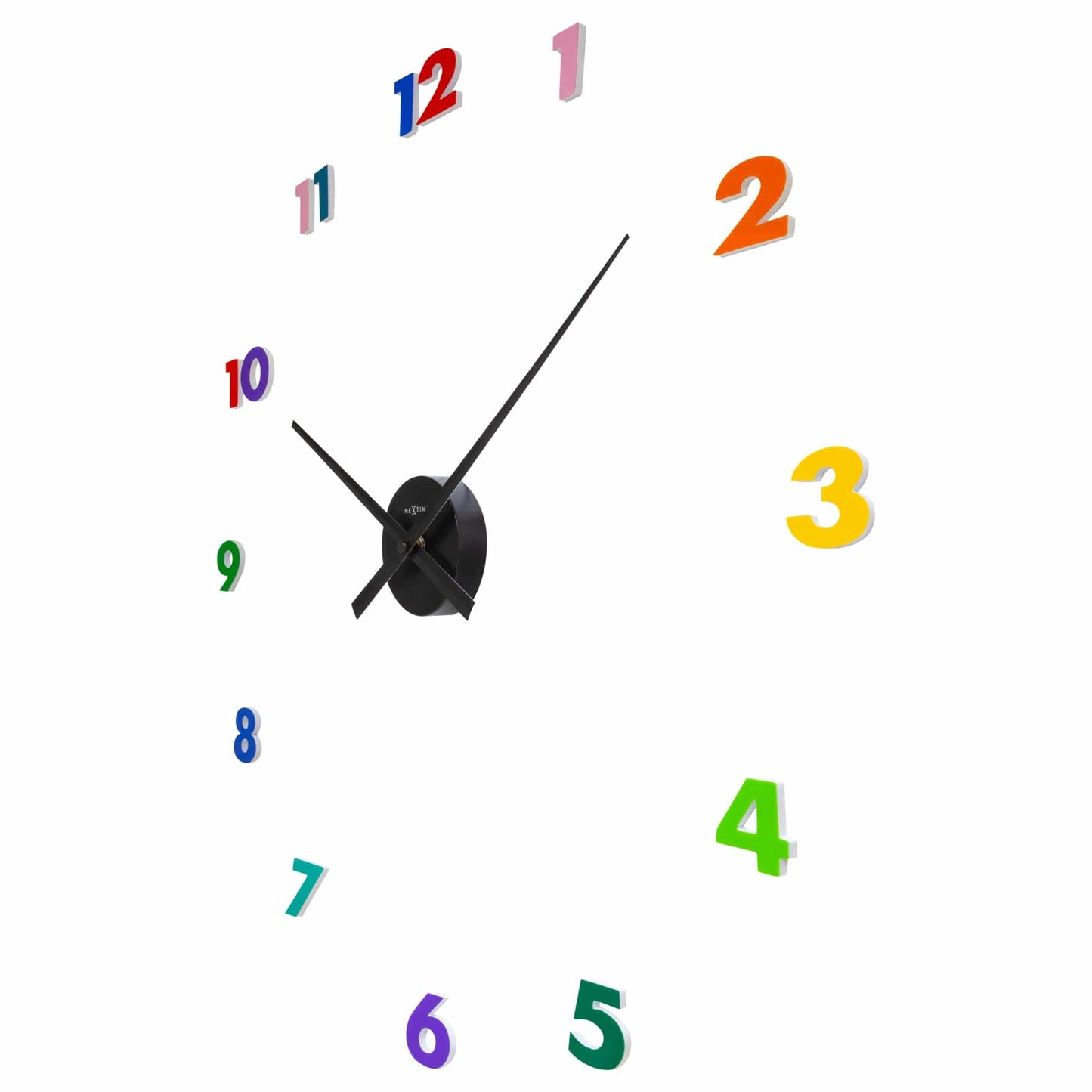 Nextime Wandklok - 48 x 3 cm - aluminium - small hands multi color